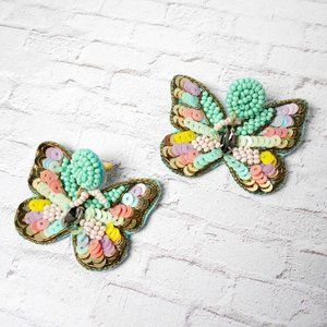 Seed Beaded Colorful Butterfly Chunky Earrings